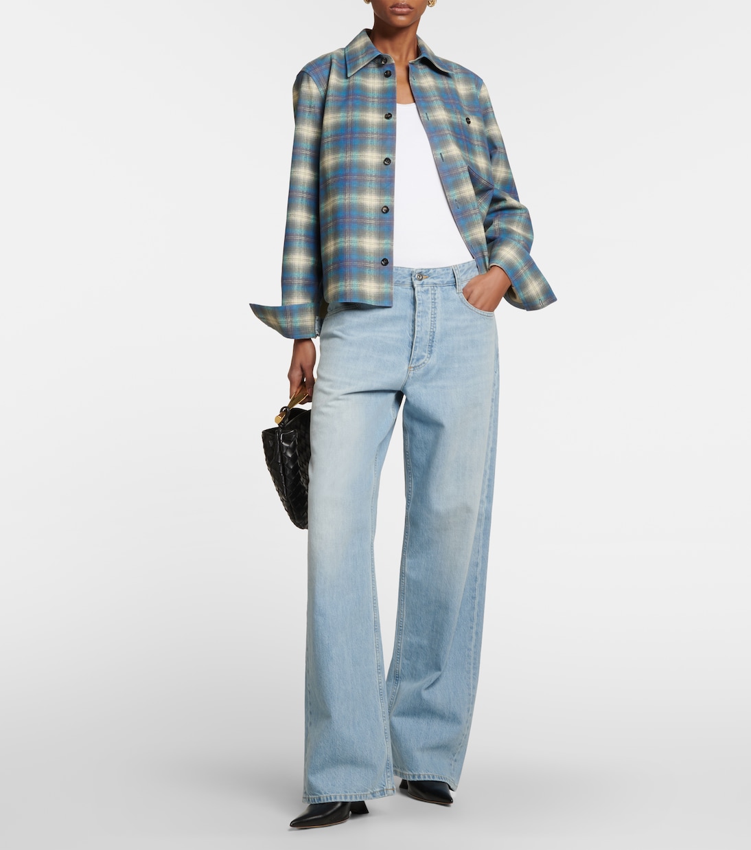 Checked leather shirt | Bottega Veneta