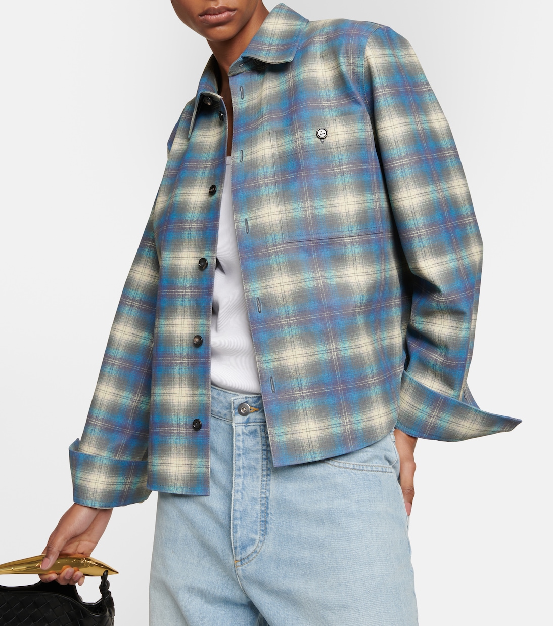 Checked leather shirt | Bottega Veneta