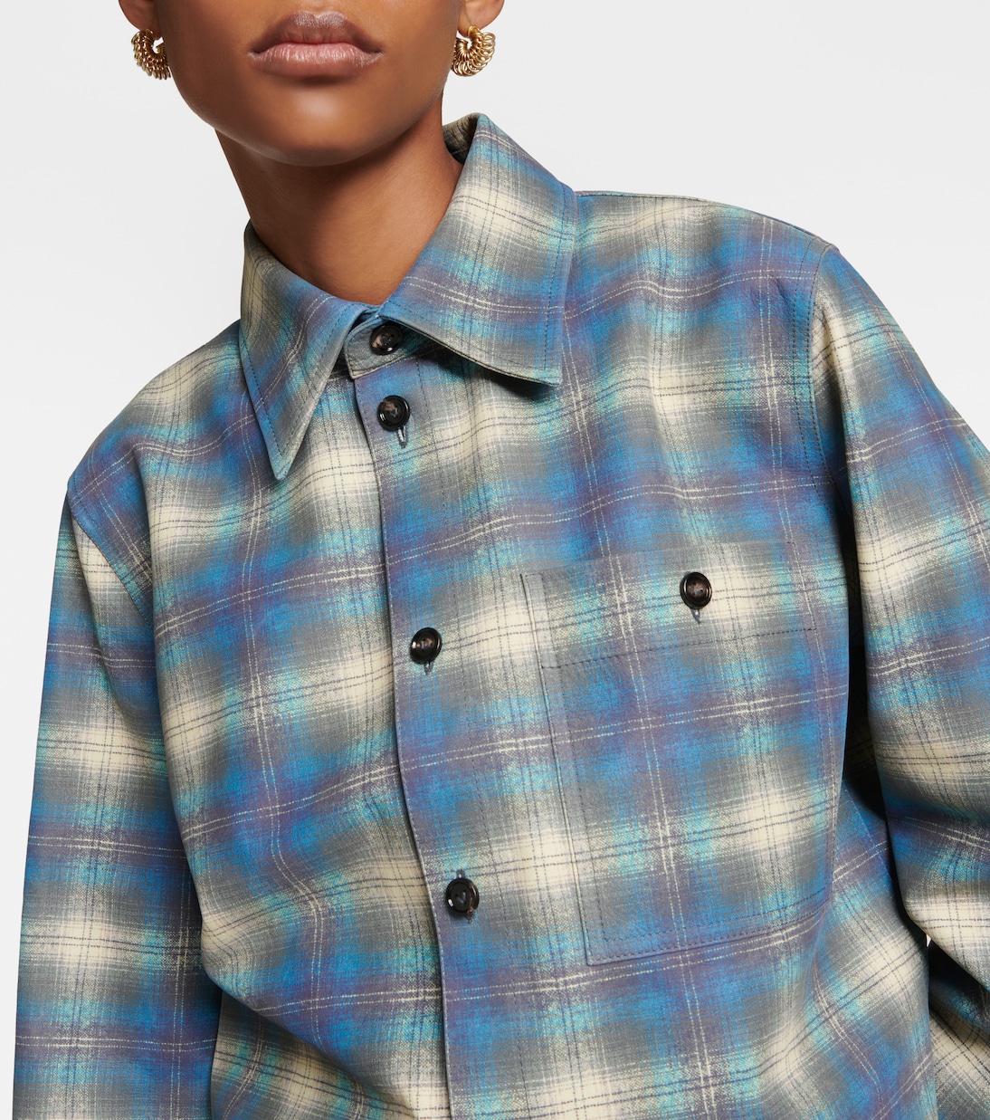Checked leather shirt | Bottega Veneta