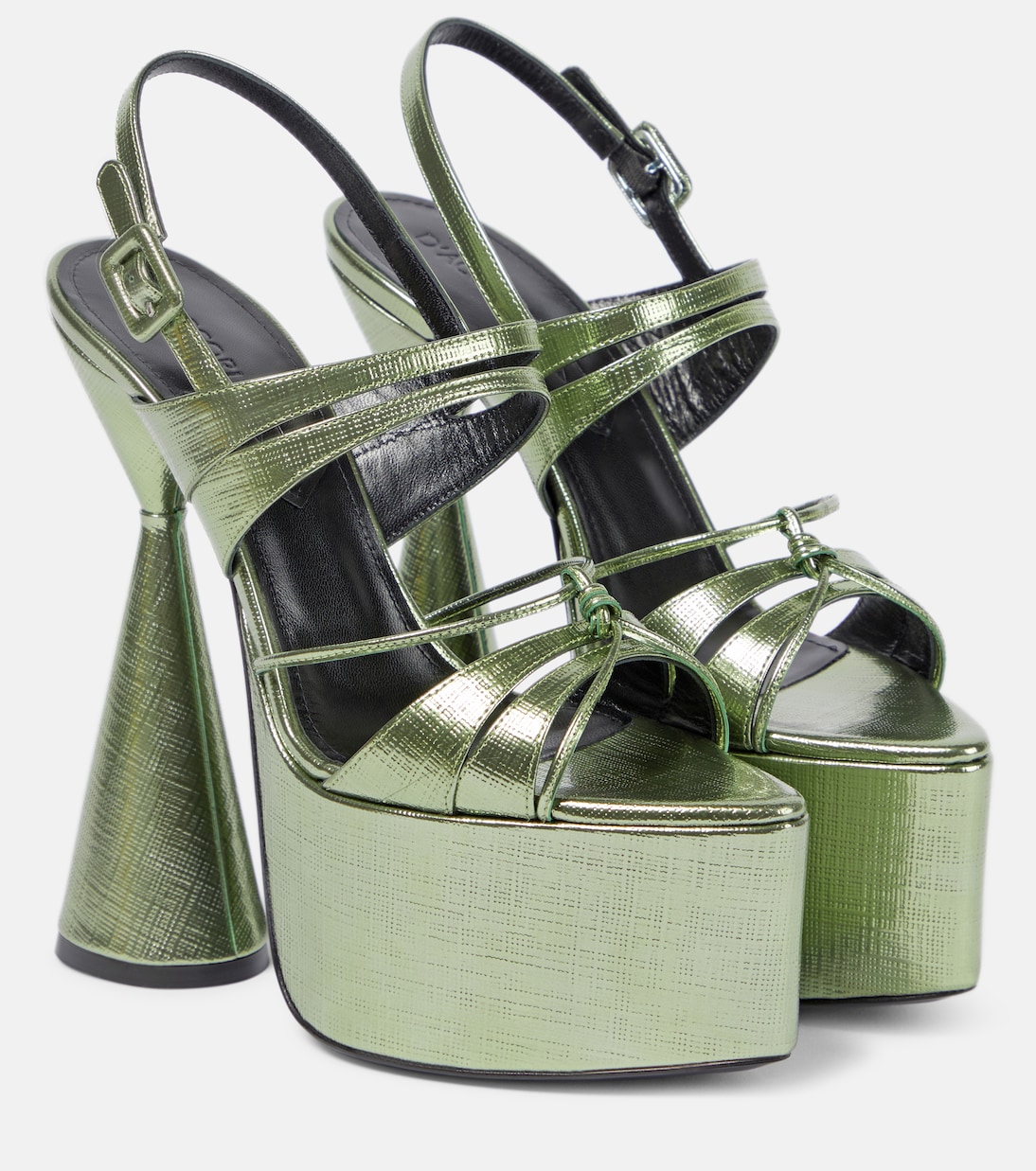 Belle metallic leather platform sandals | D'Accori