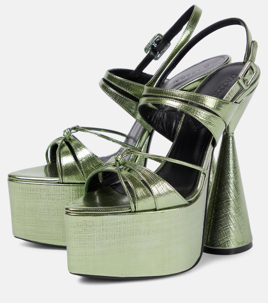 Belle metallic leather platform sandals | D'Accori