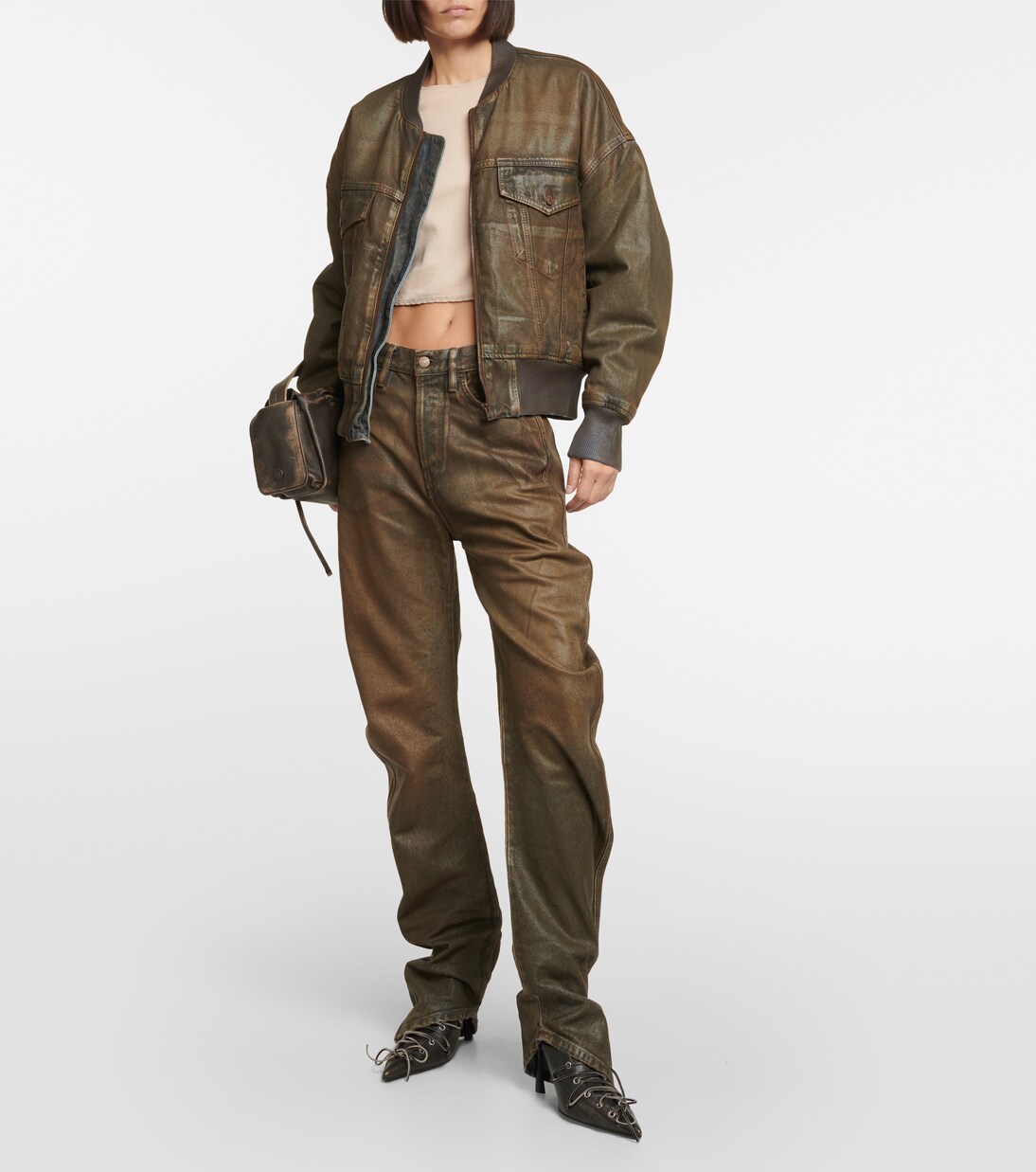 جاكيت بومبر مطلي من الدنيم | Acne Studios