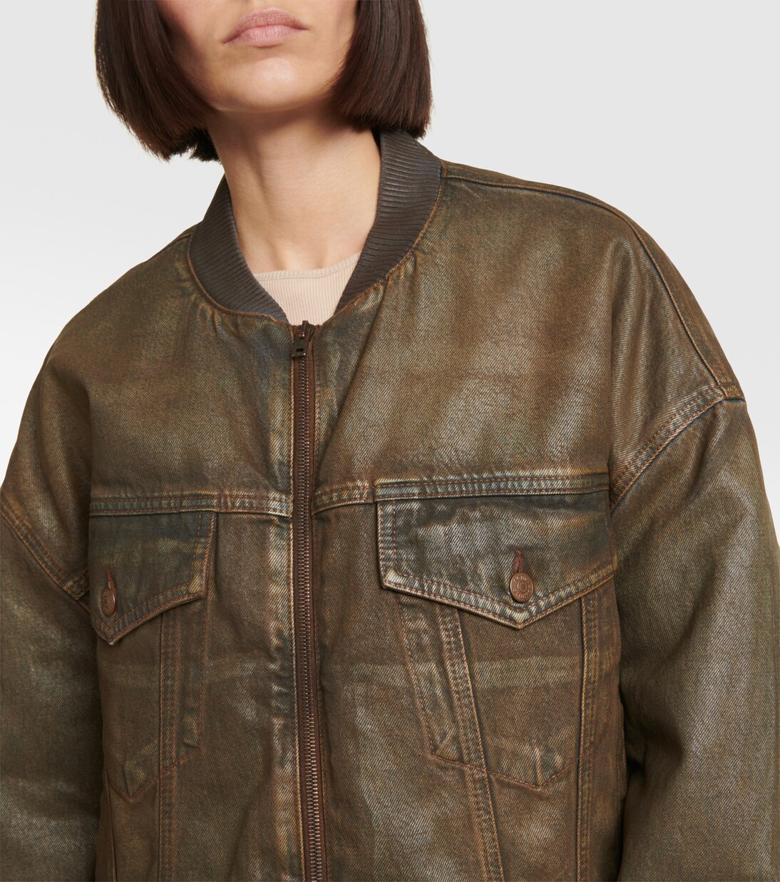 جاكيت بومبر مطلي من الدنيم | Acne Studios