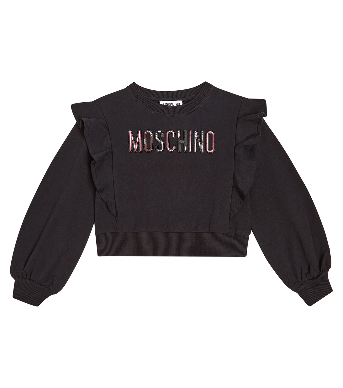Logo cotton-blend jersey sweatshirt | Moschino Kids