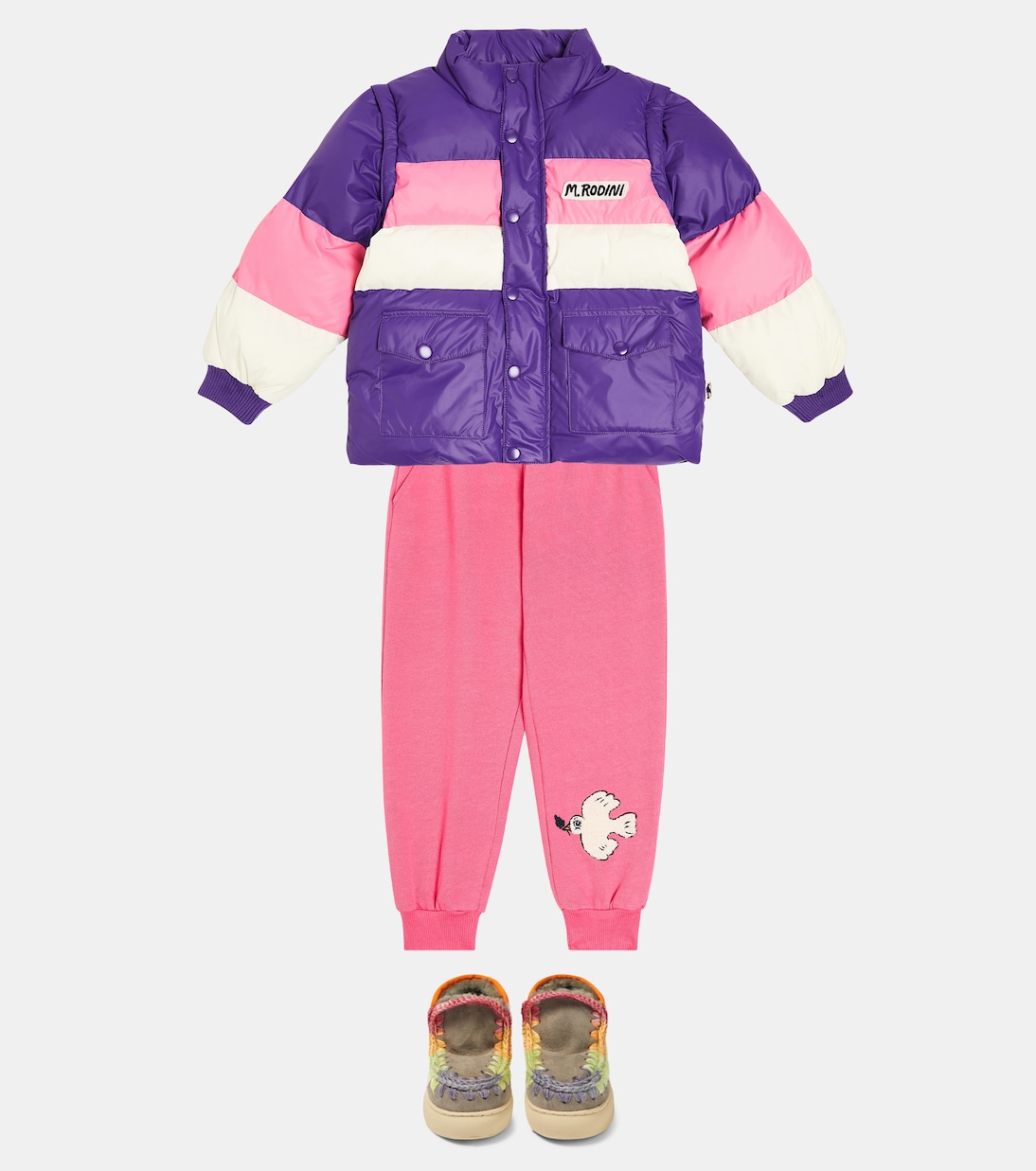 Crochet-trimmed suede sneakers | Mou Kids