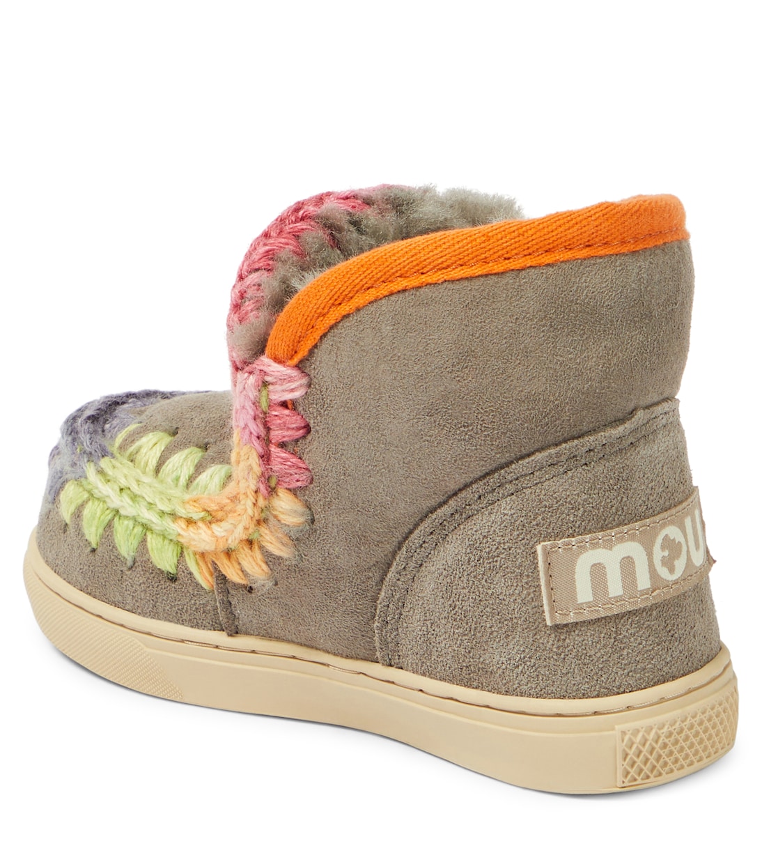 Crochet-trimmed suede sneakers | Mou Kids