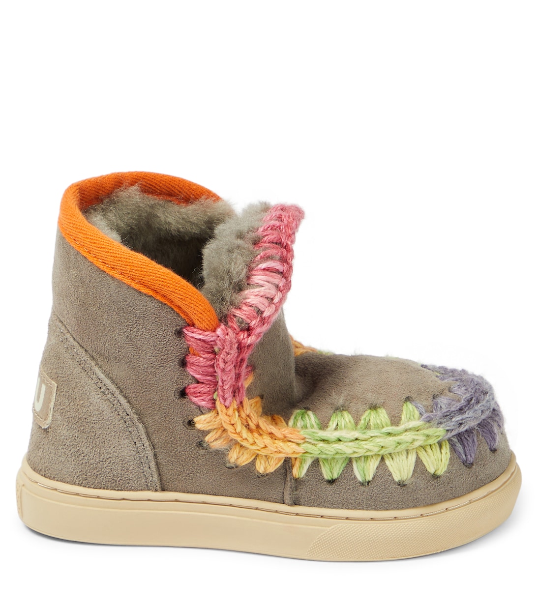 Crochet-trimmed suede sneakers | Mou Kids