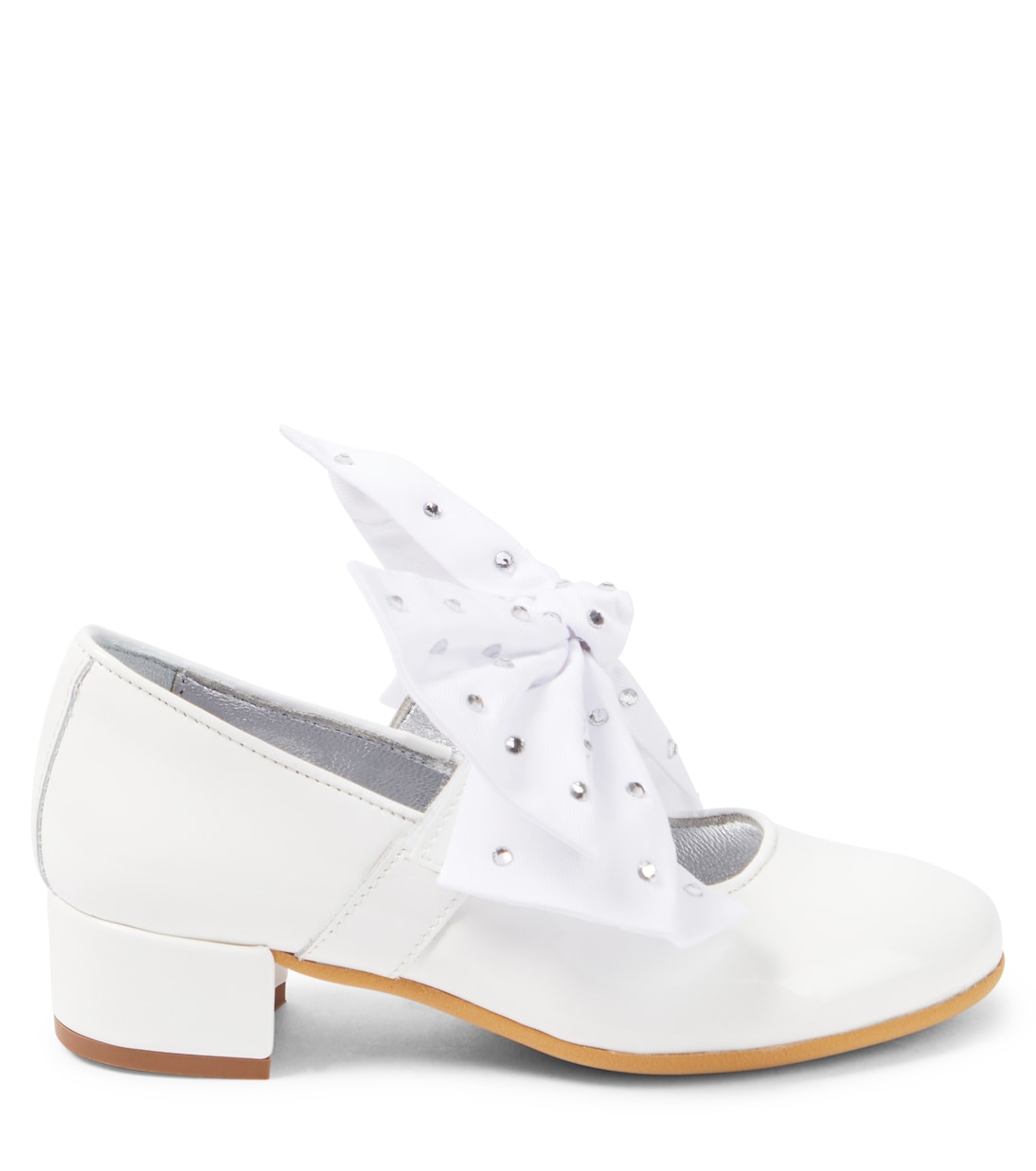 Bow-detail patent leather Mary Jane pumps | Monnalisa