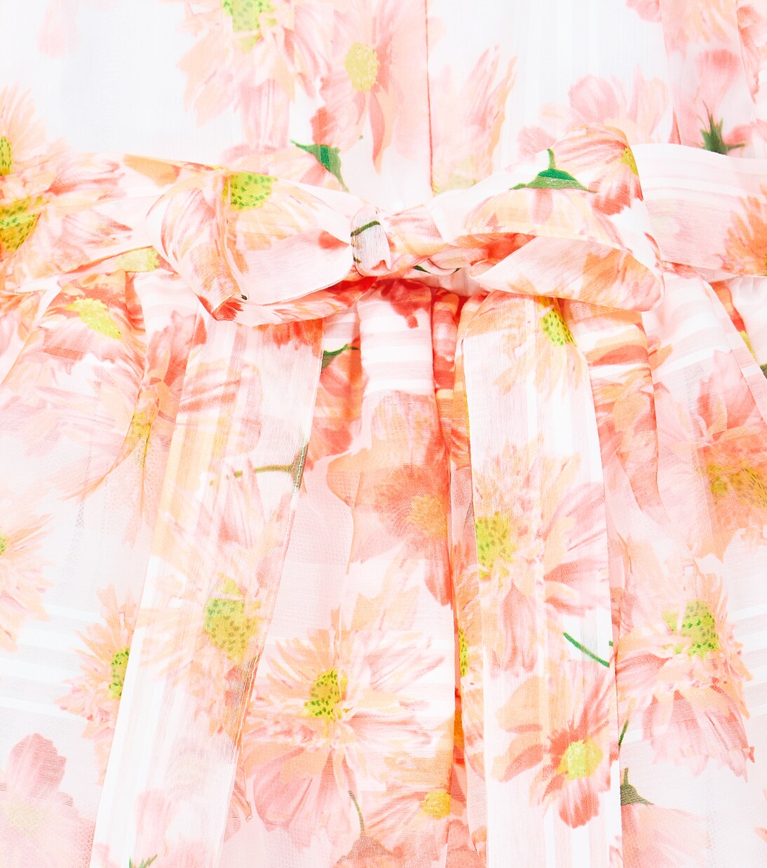 Puff-sleeve floral chiffon dress | Paade Mode