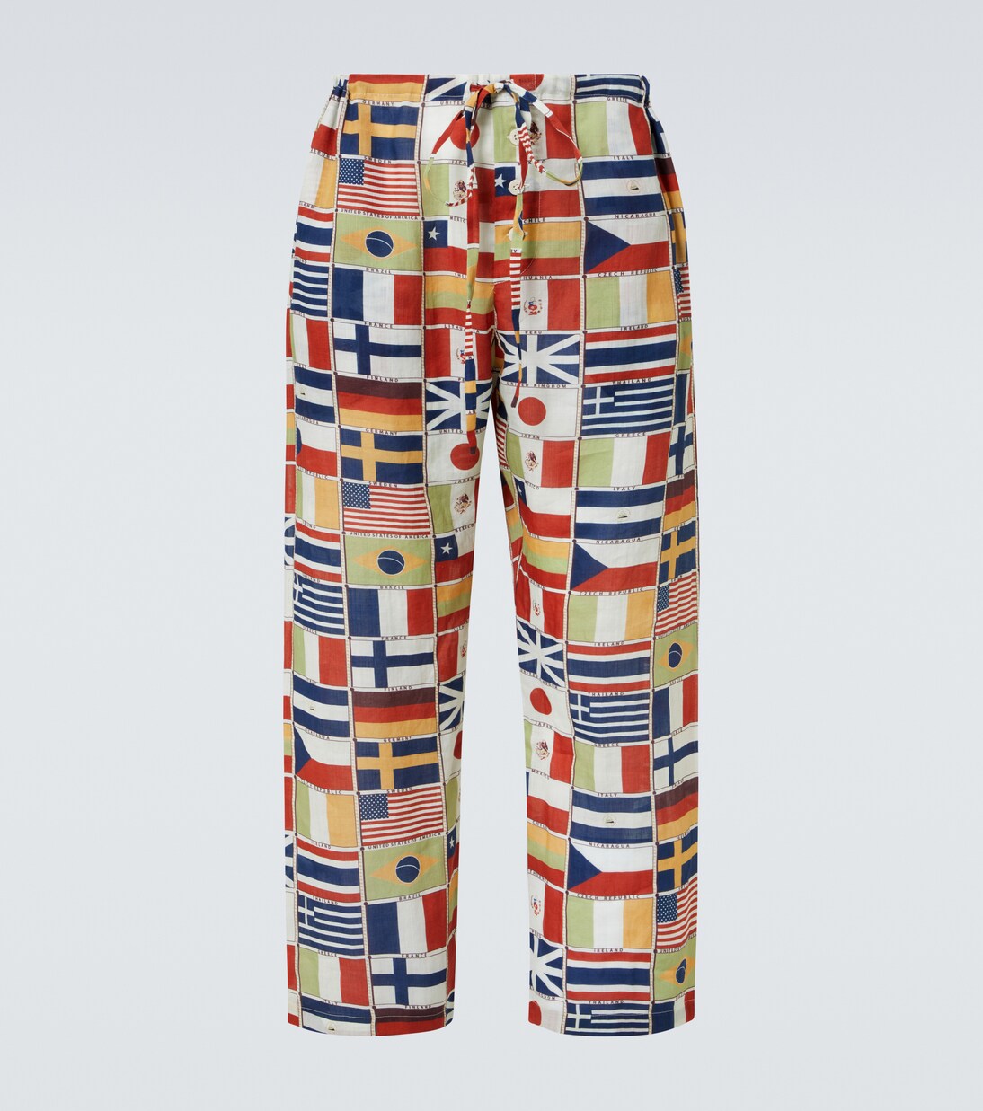 International printed linen straight pants | Bode
