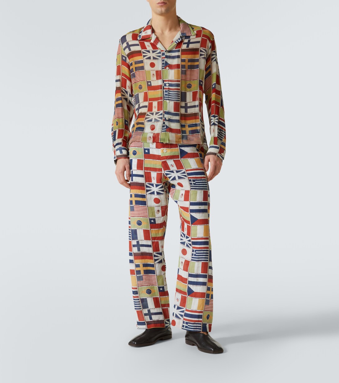 International printed linen straight pants | Bode