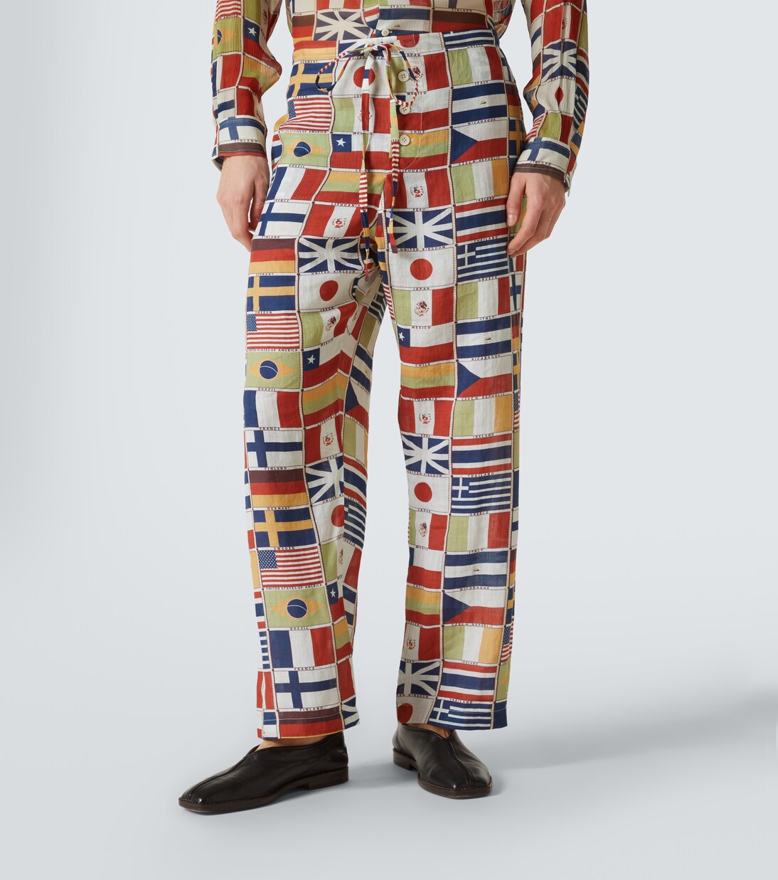 International printed linen straight pants | Bode