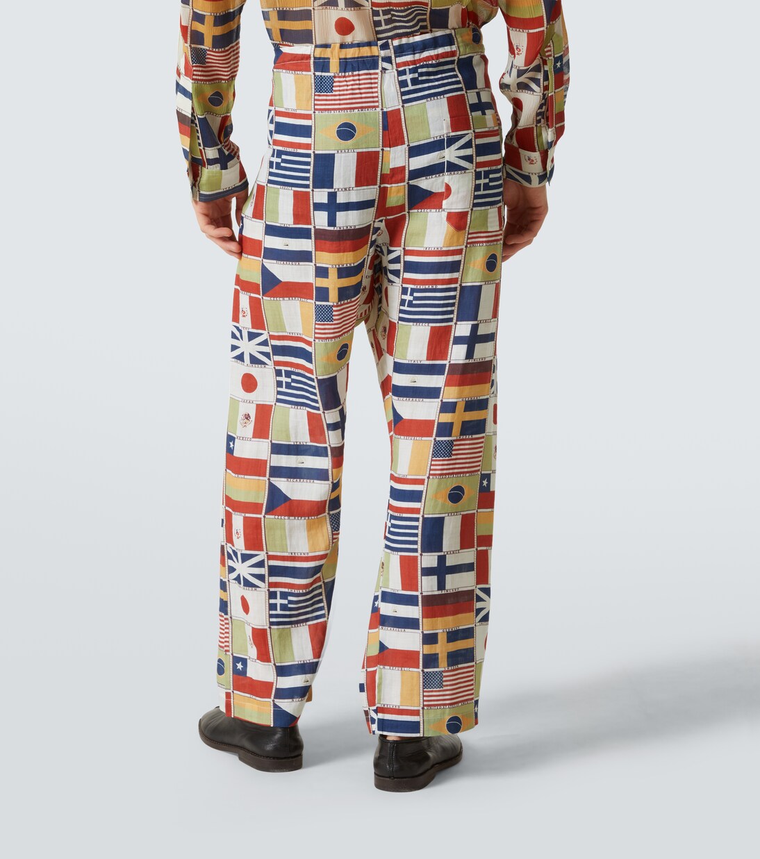 International printed linen straight pants | Bode
