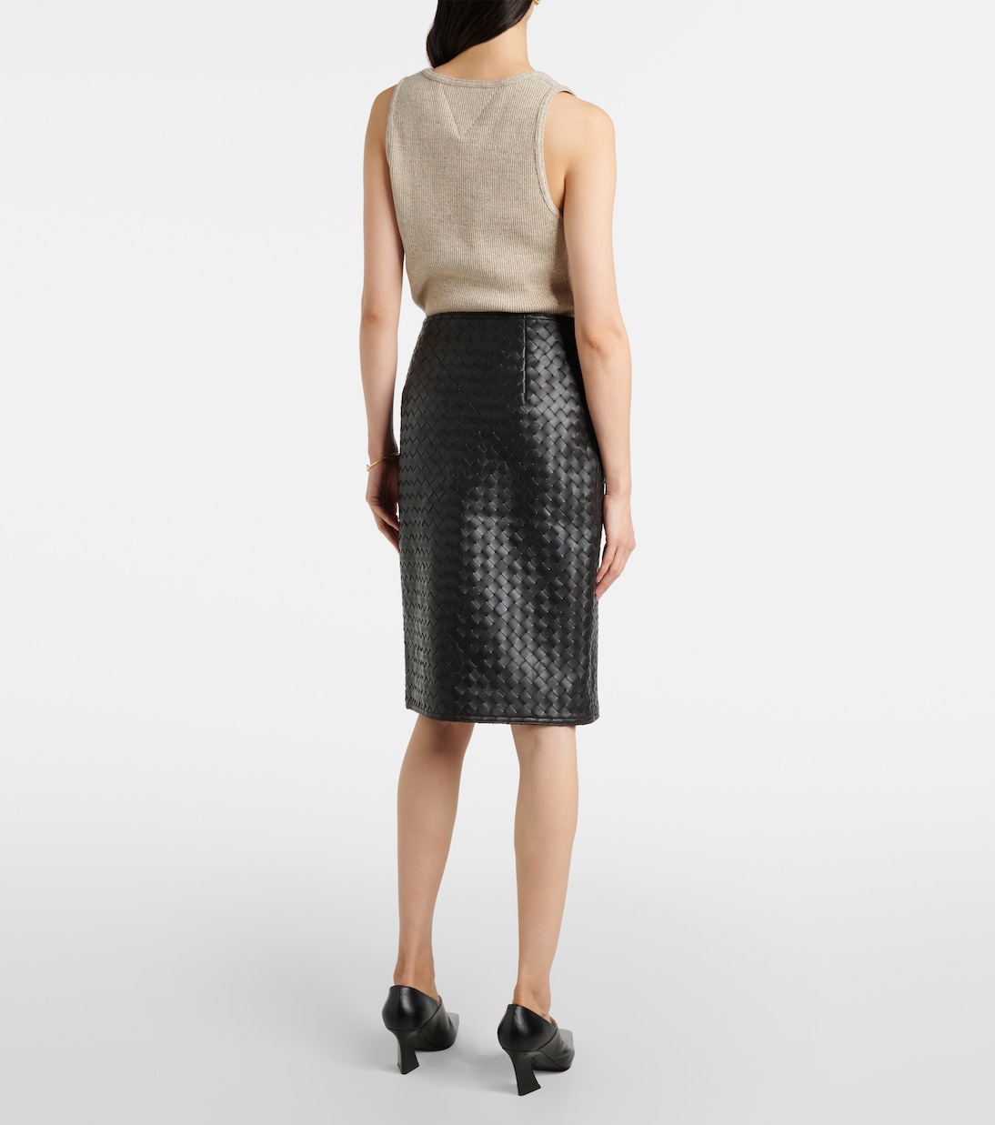 Midirock Intrecciato aus Leder | Bottega Veneta
