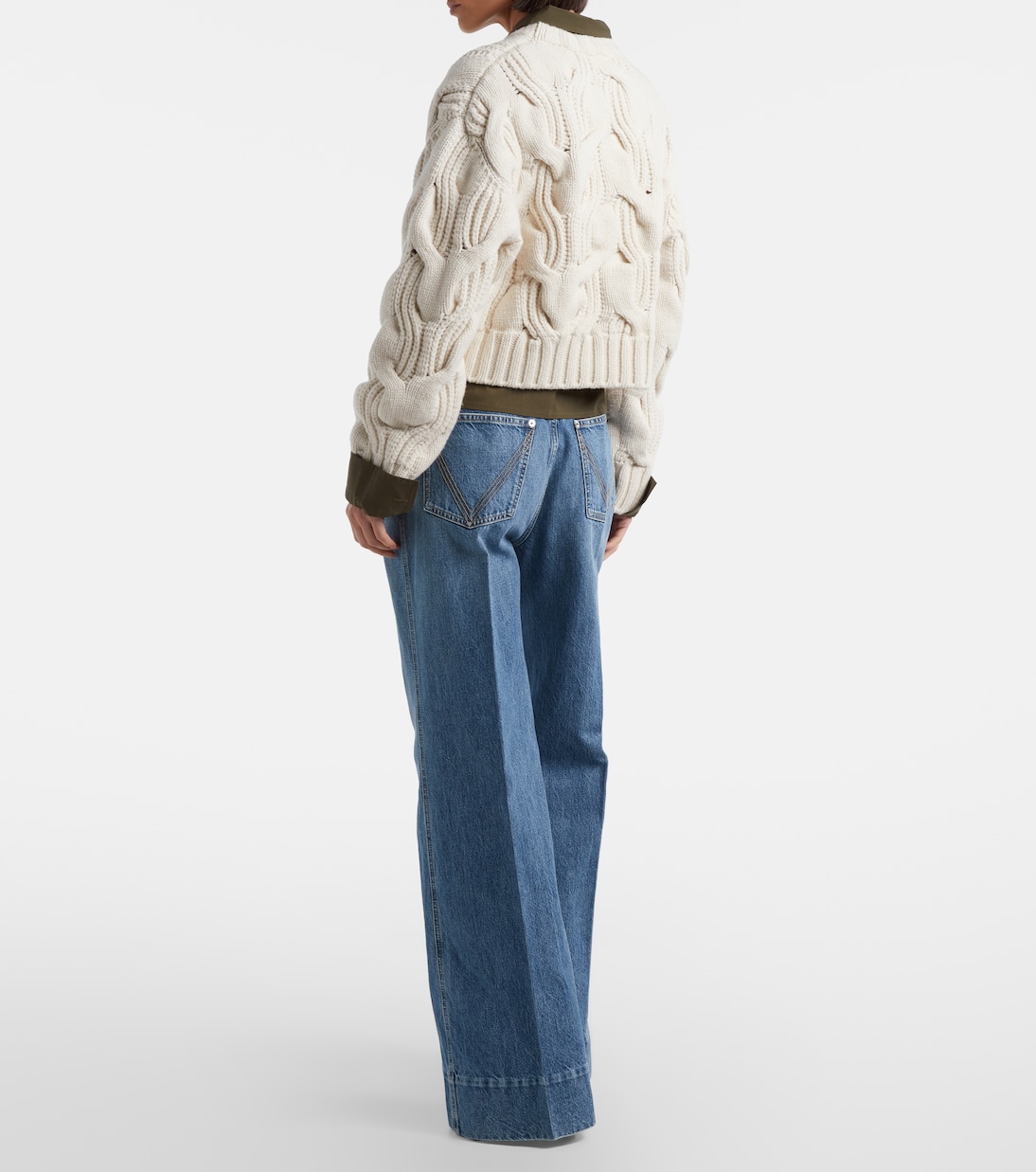 Jeans a gamba larga e vita alta | Bottega Veneta