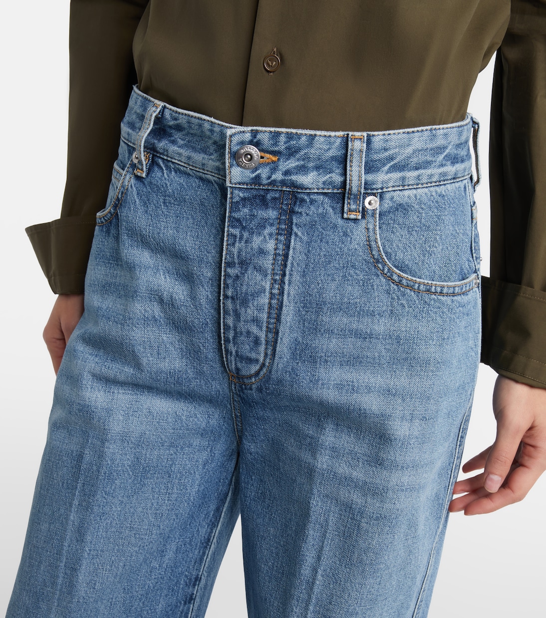 Jeans a gamba larga e vita alta | Bottega Veneta