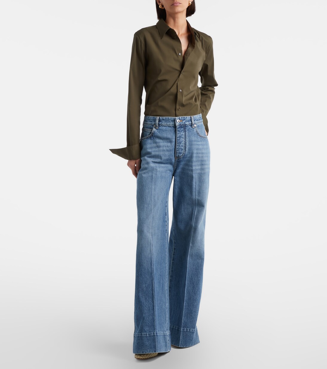 Jeans a gamba larga e vita alta | Bottega Veneta