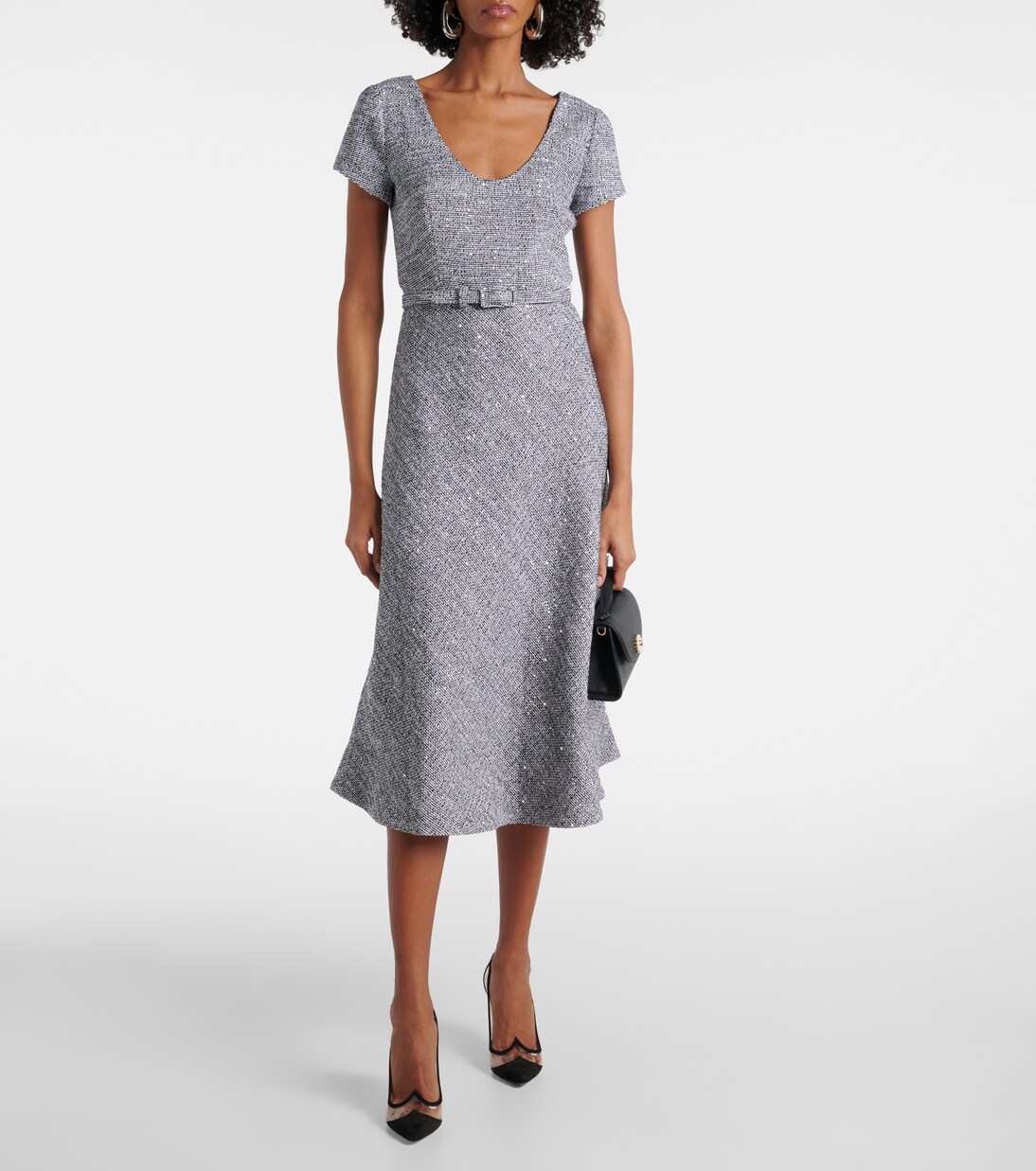 Midikleid aus Tweed mit Pailletten | Alessandra Rich