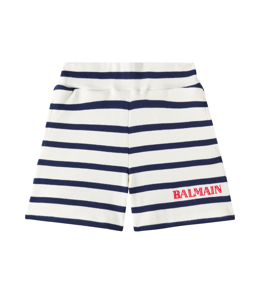 Striped cotton-blend jersey shorts | Balmain Kids