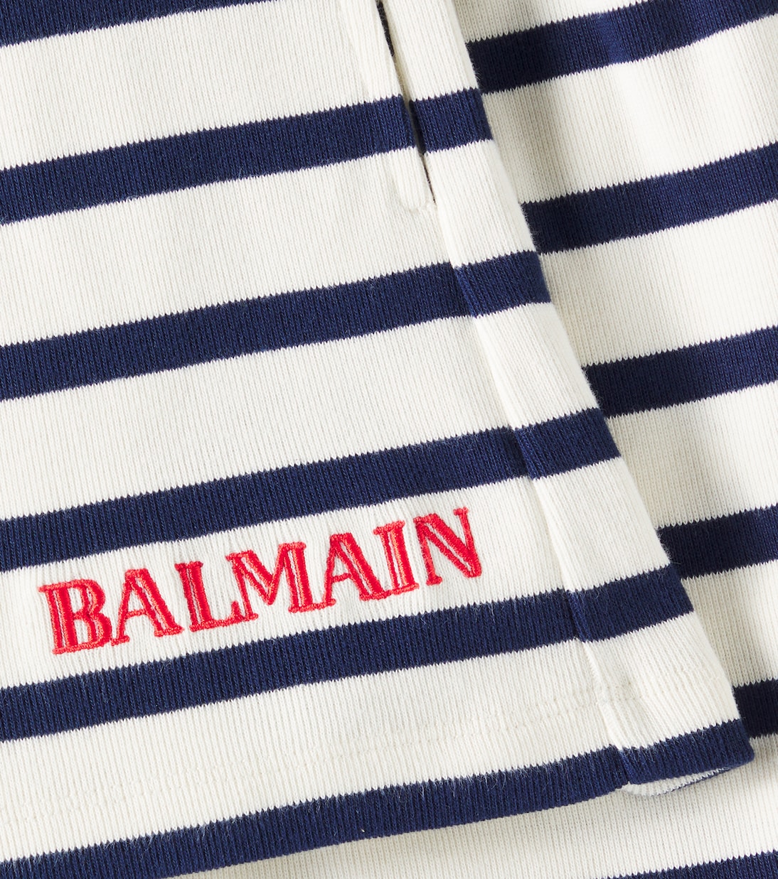 Striped cotton-blend jersey shorts | Balmain Kids