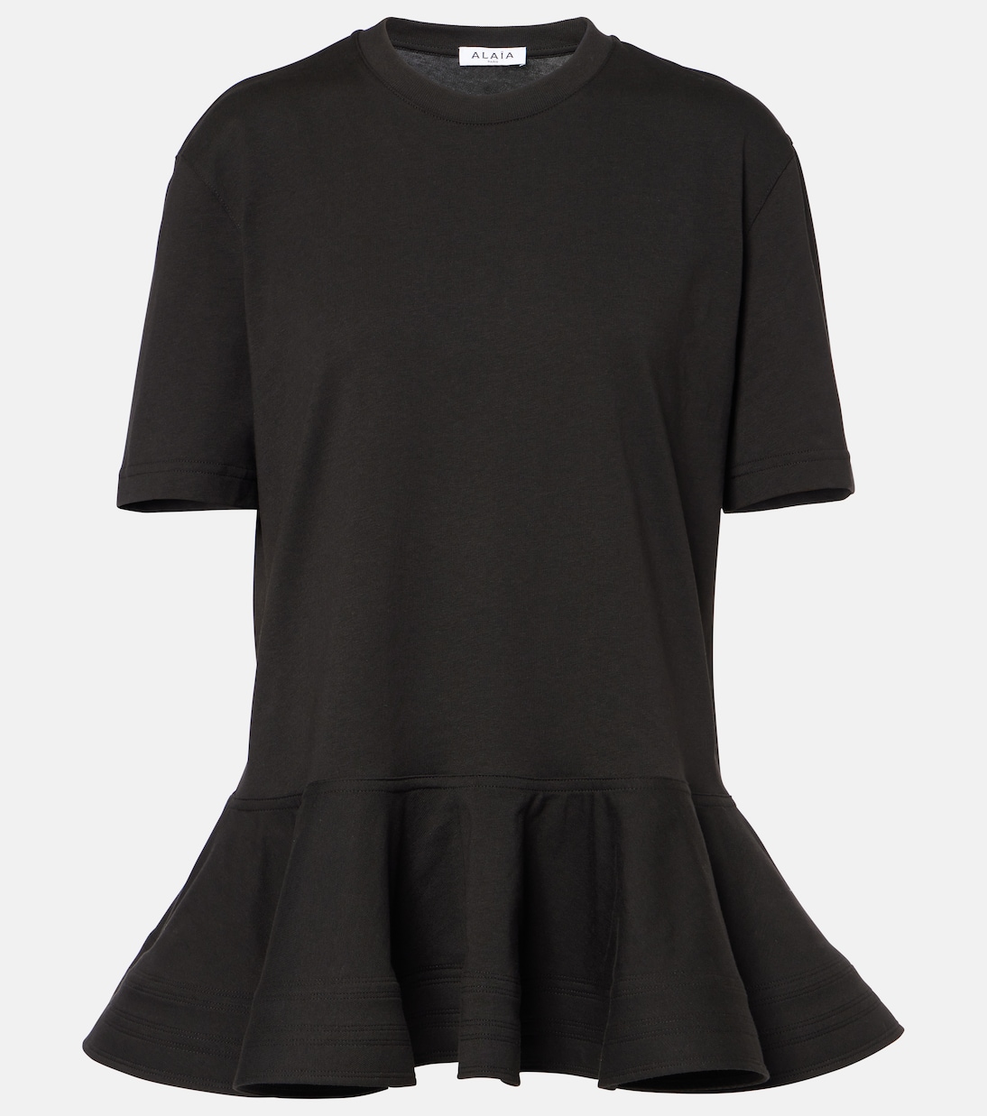 Camiseta de jersey de algodón con peplum | Alaïa