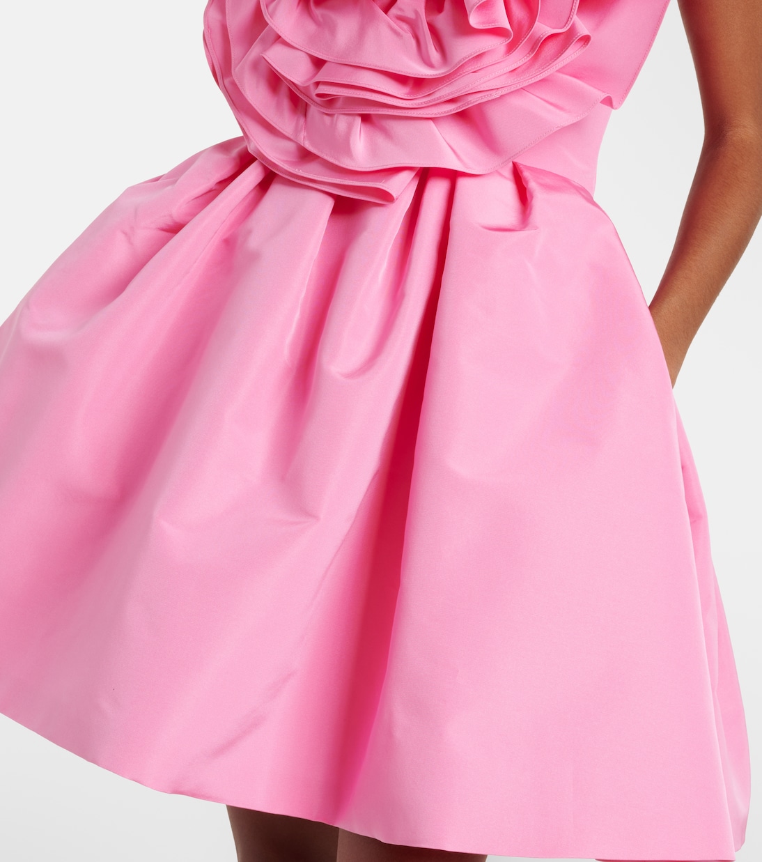 Floral-appliqué silk faille cocktail dress | Carolina Herrera