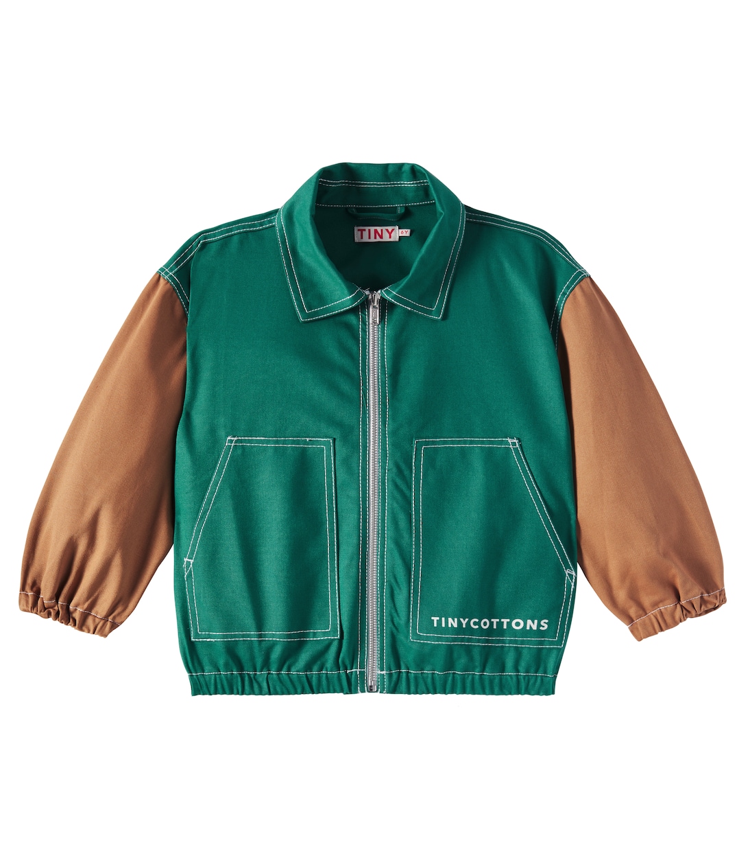 Colorblocked cotton twill jacket | Tinycottons