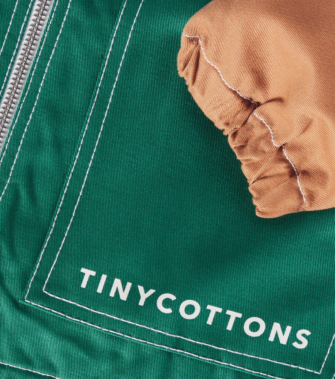 Colorblocked cotton twill jacket | Tinycottons