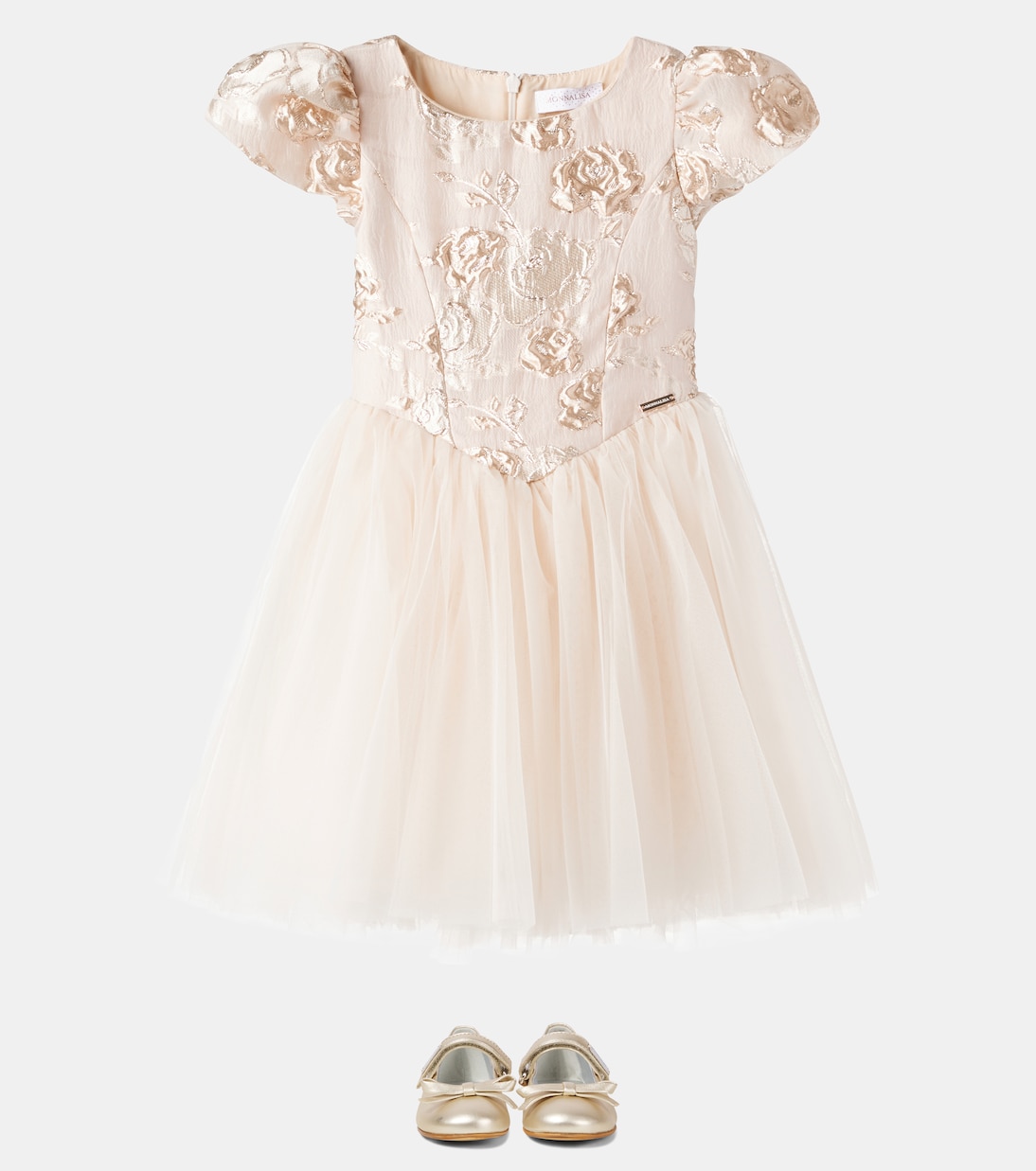 Ballerinas aus Metallic-Leder | Monnalisa