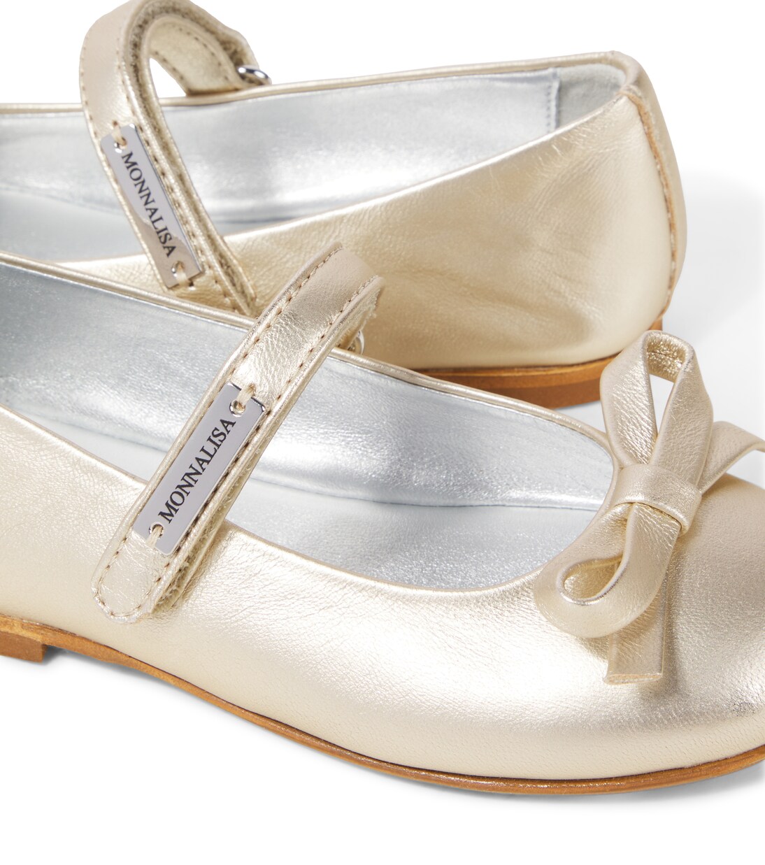 Ballerinas aus Metallic-Leder | Monnalisa