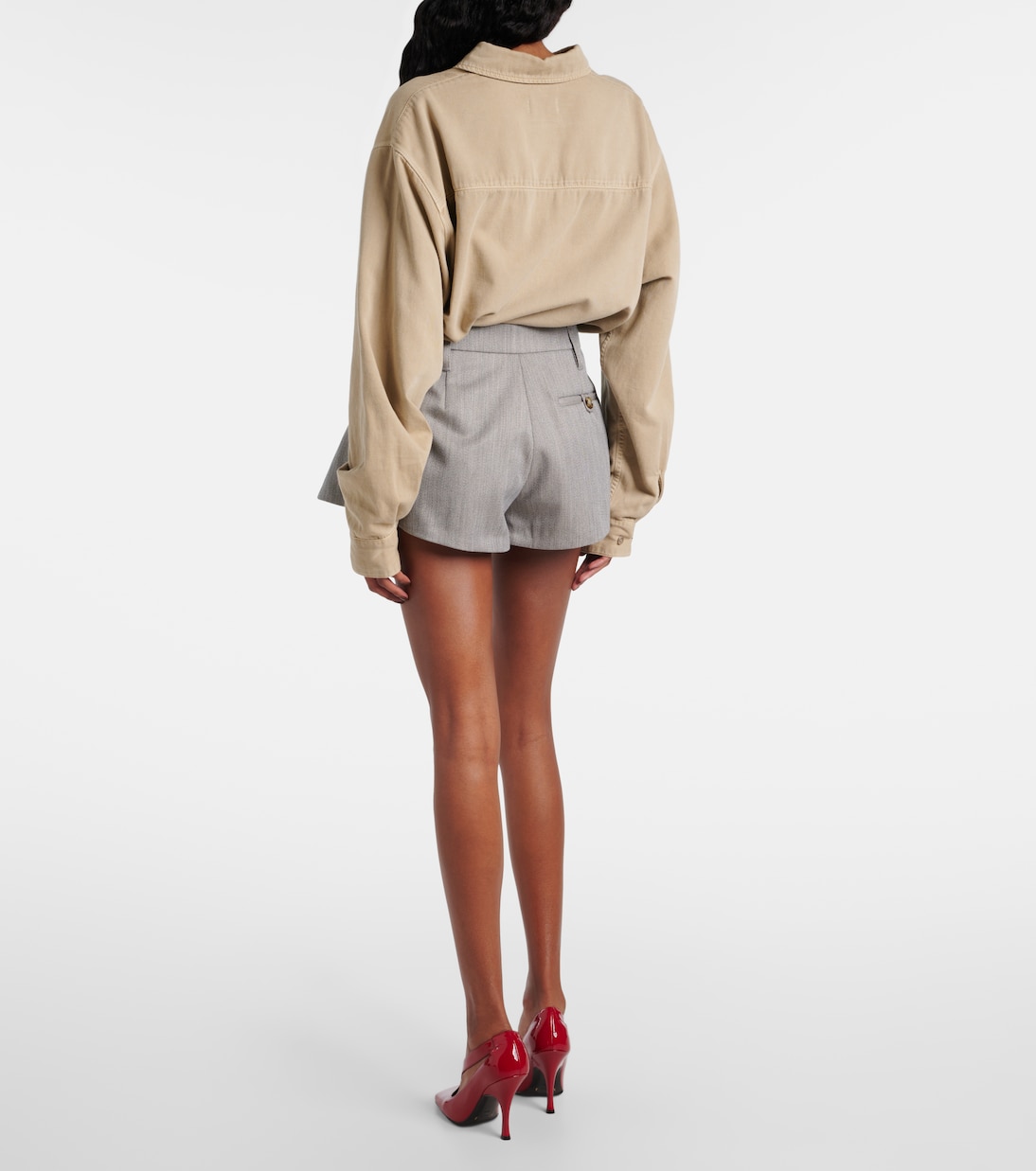 High-Rise Shorts aus einem Wollgemisch | Stella McCartney