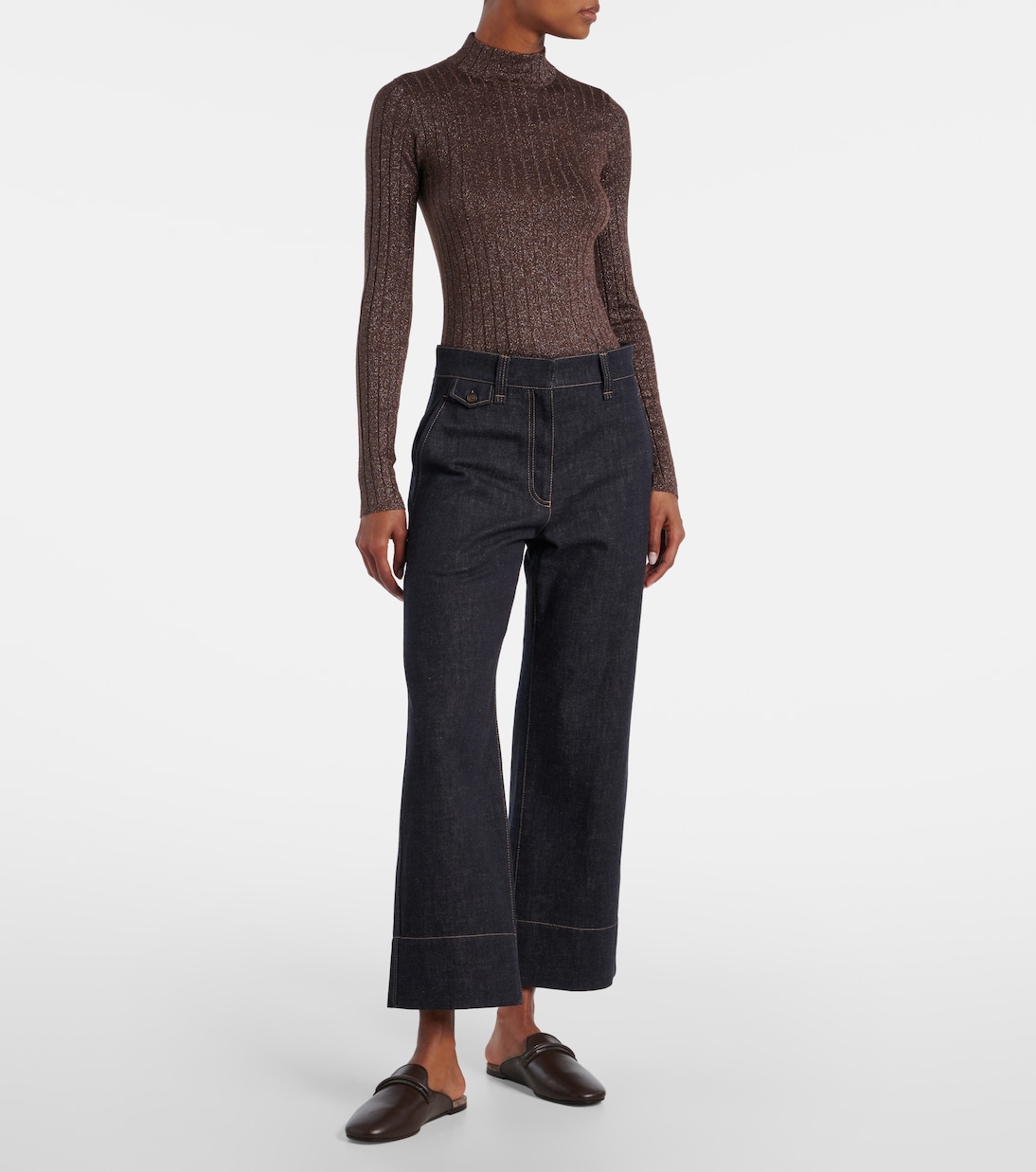 High-rise wide-leg jeans | Brunello Cucinelli