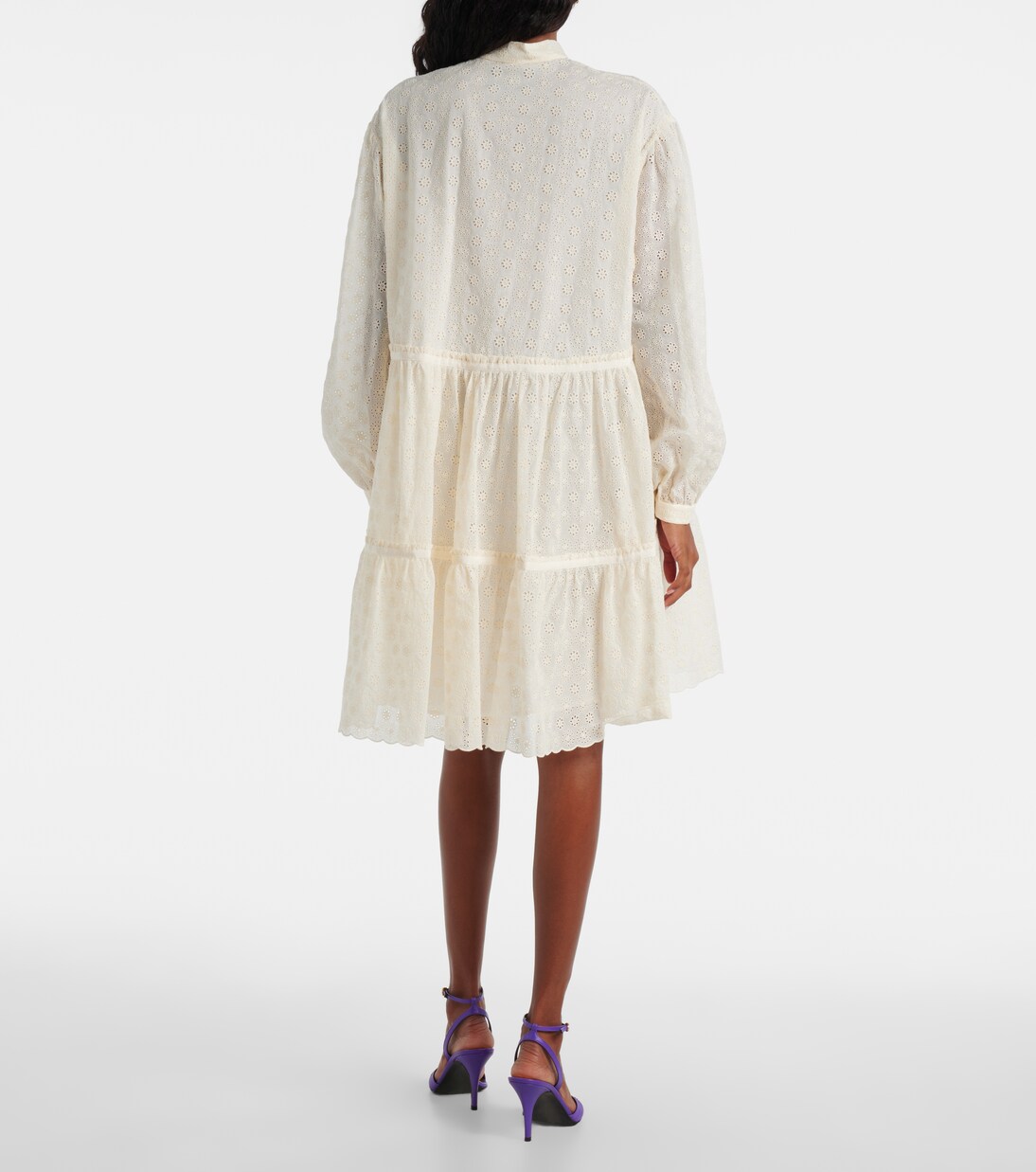 Vestido camisero de algodón con bordado inglés | Valentino