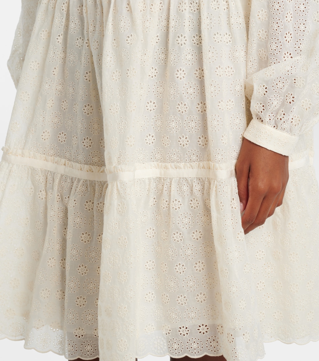 Vestido camisero de algodón con bordado inglés | Valentino