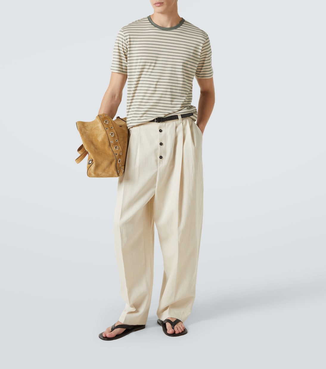 Striped cotton jersey T-shirt | Sunspel