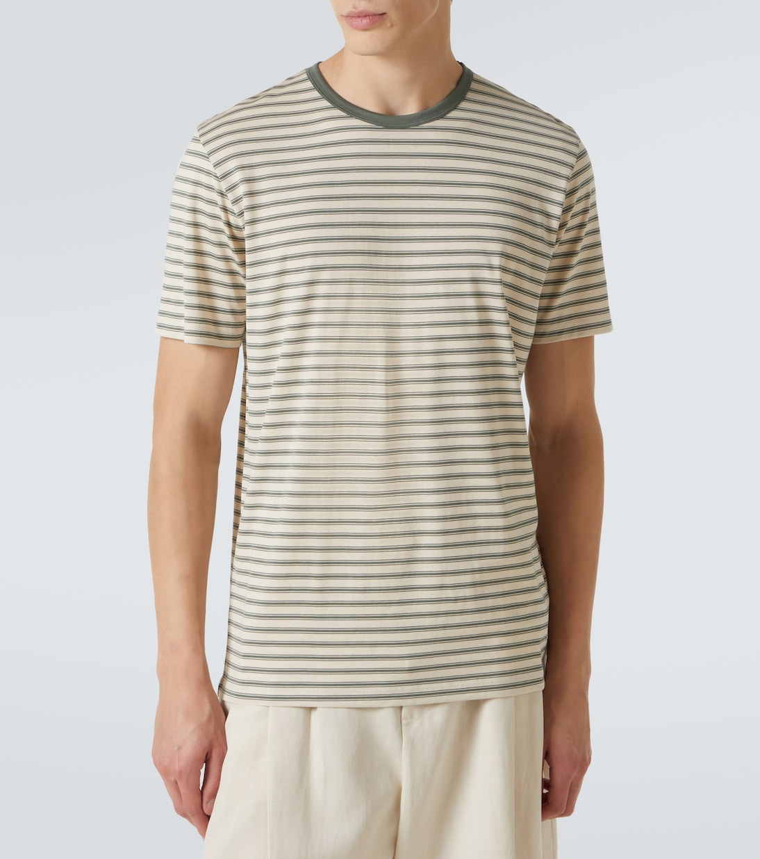 Striped cotton jersey T-shirt | Sunspel