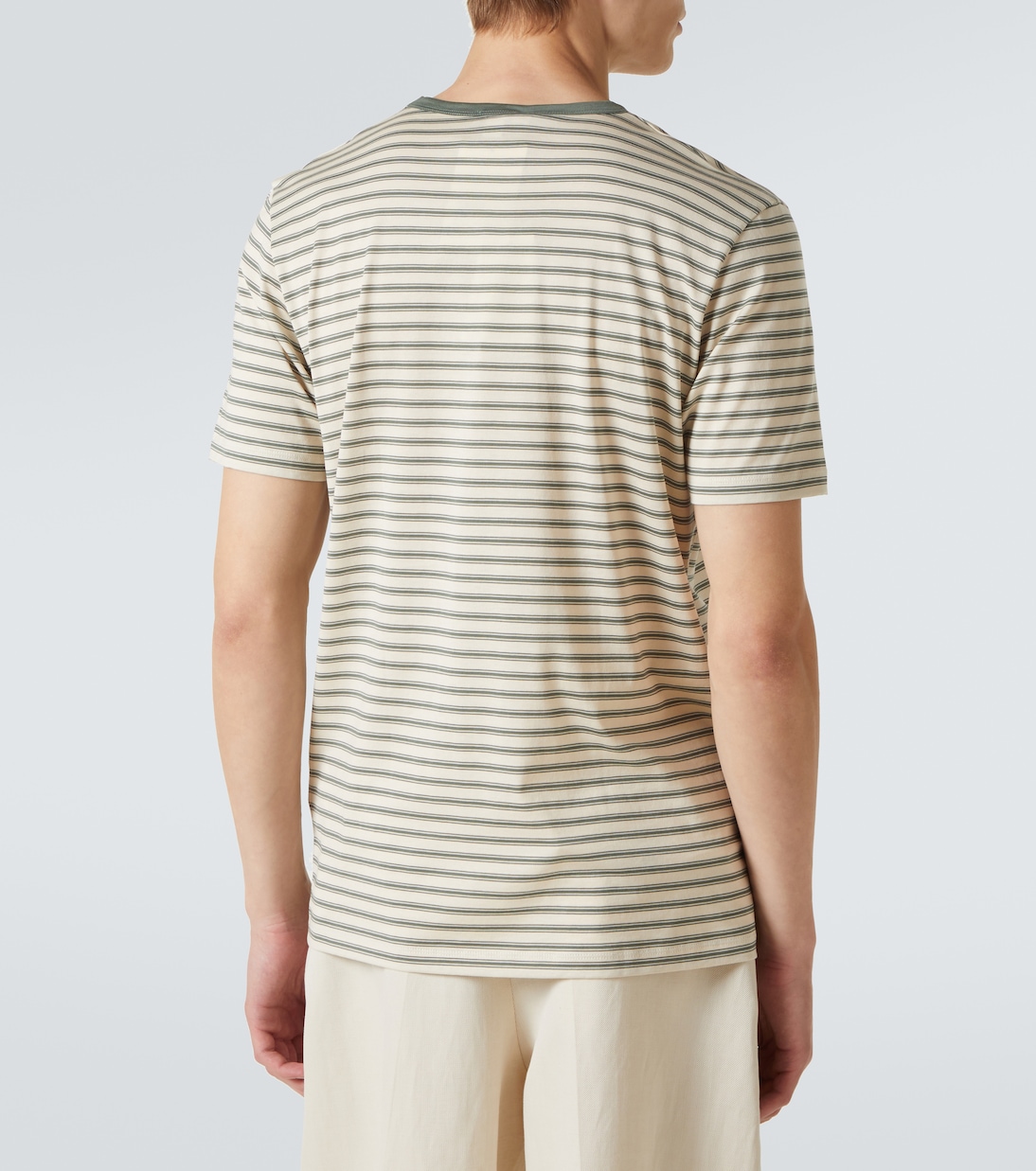 Striped cotton jersey T-shirt | Sunspel