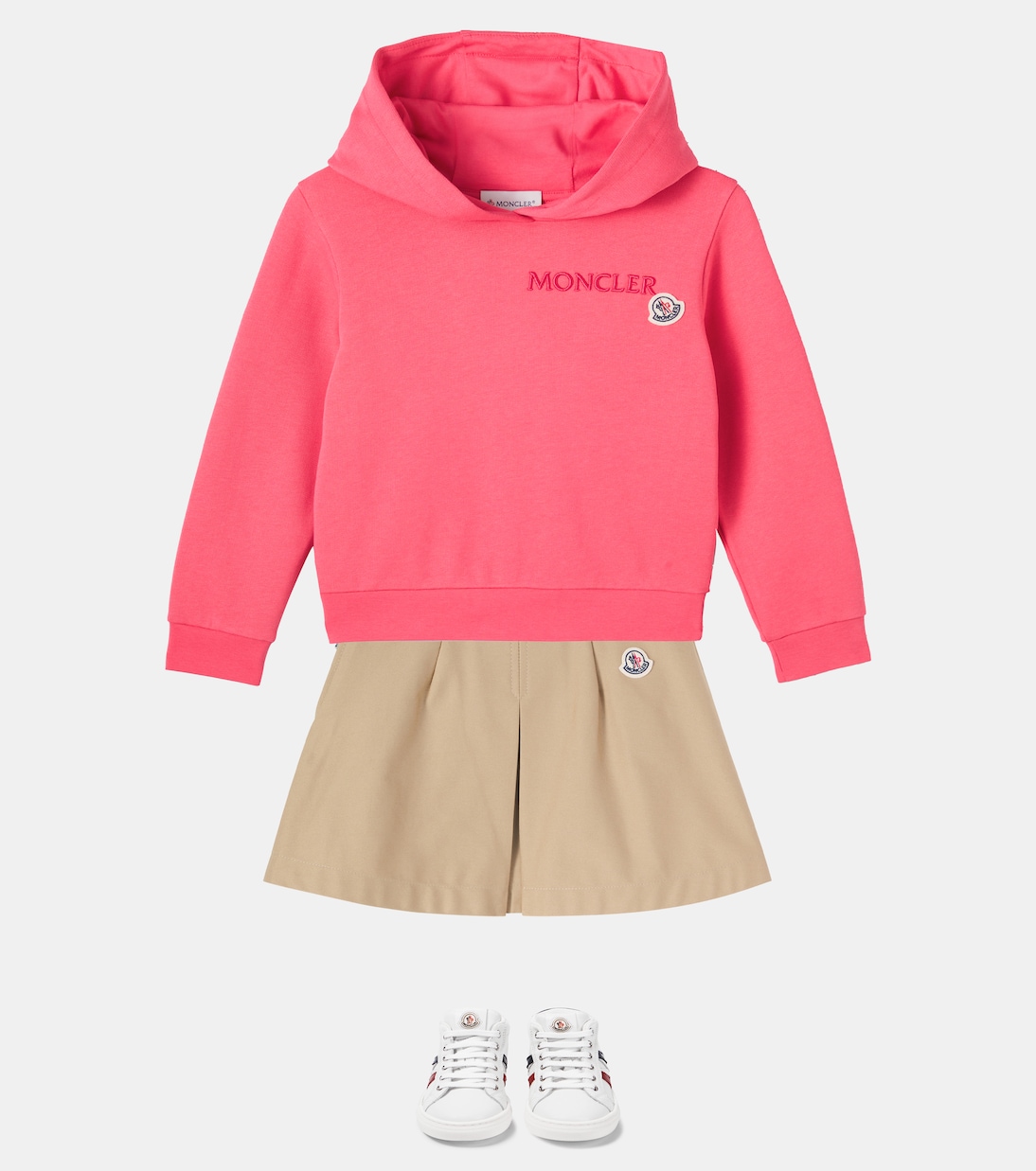 Logo embroidered cotton jersey hoodie | Moncler Enfant