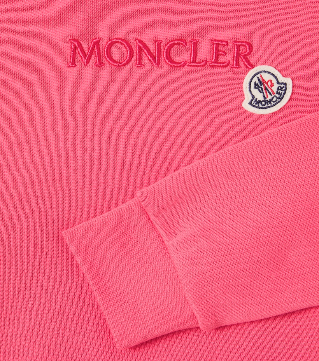 Logo embroidered cotton jersey hoodie | Moncler Enfant