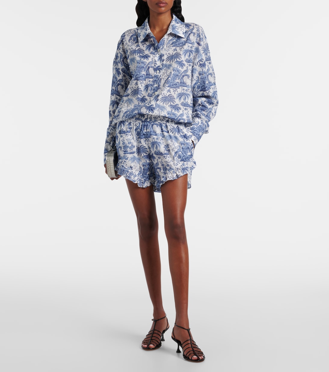 Boyana printed cotton toile shorts | Staud