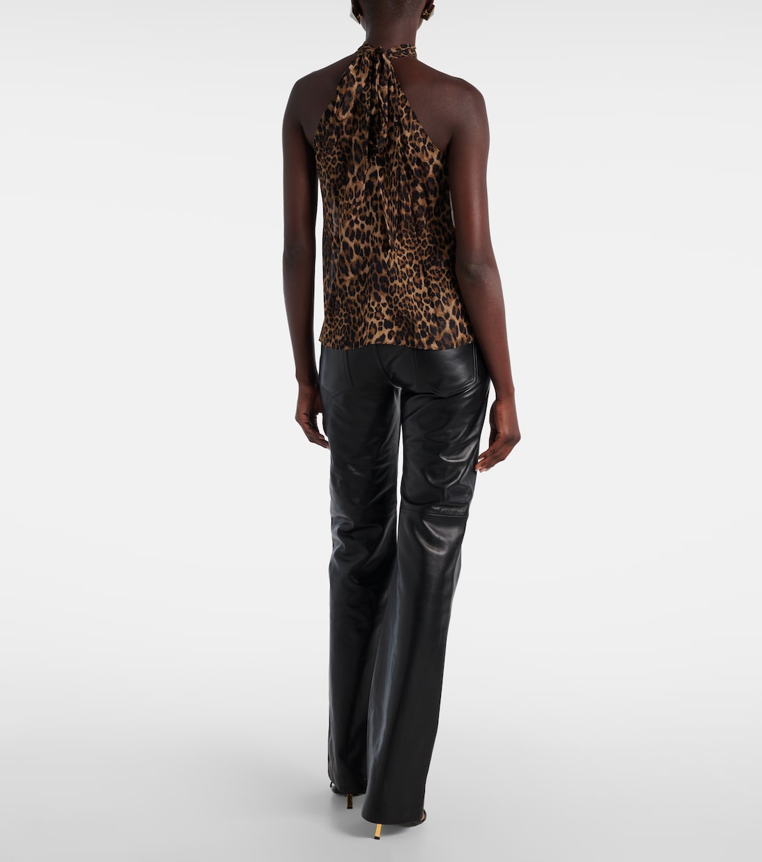 Alla tie-neck leopard-print silk top | Nili Lotan
