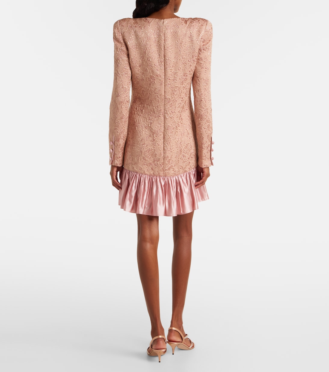 Wool and silk-blend matelassé minidress | Valentino