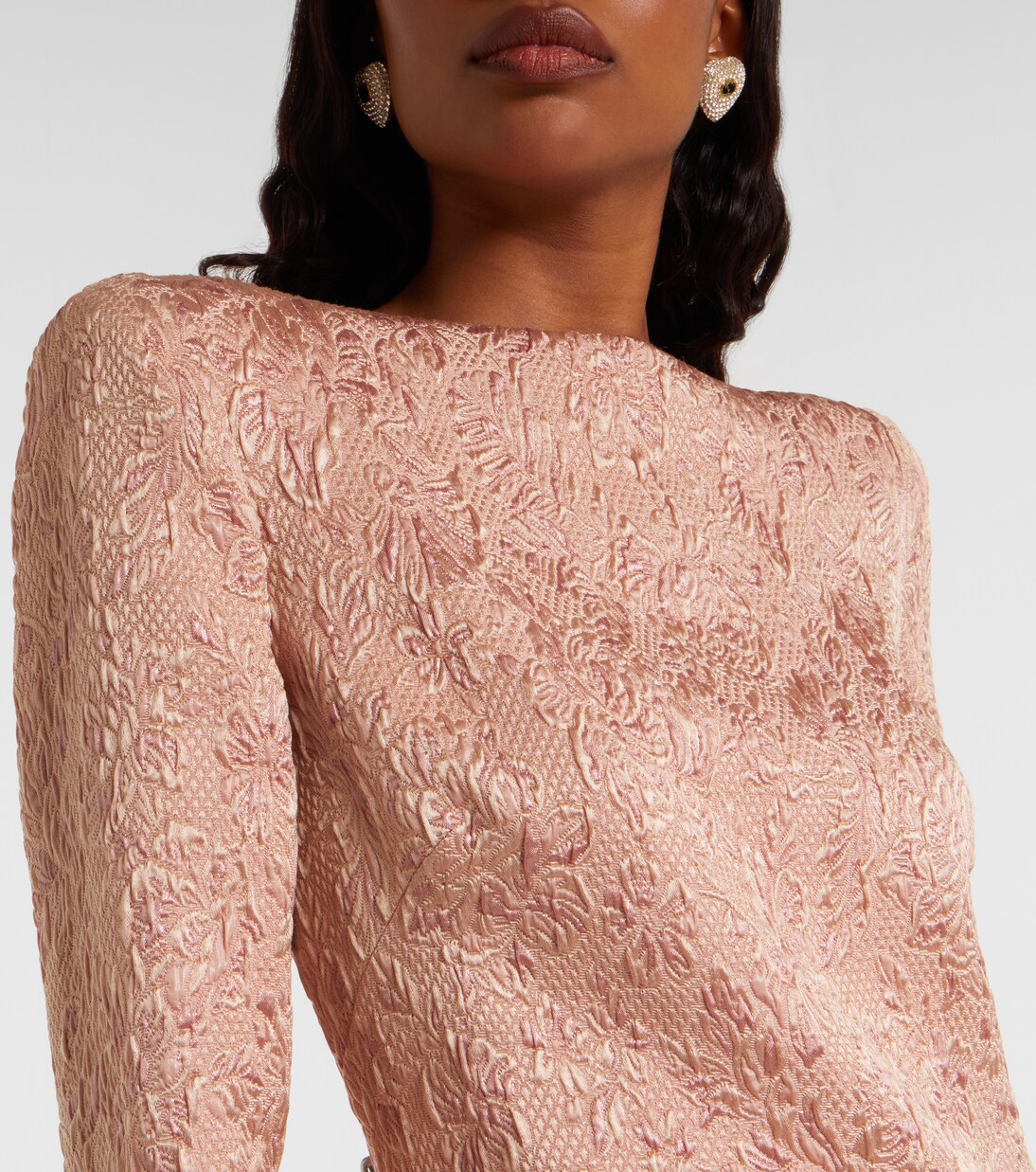 Wool and silk-blend matelassé minidress | Valentino