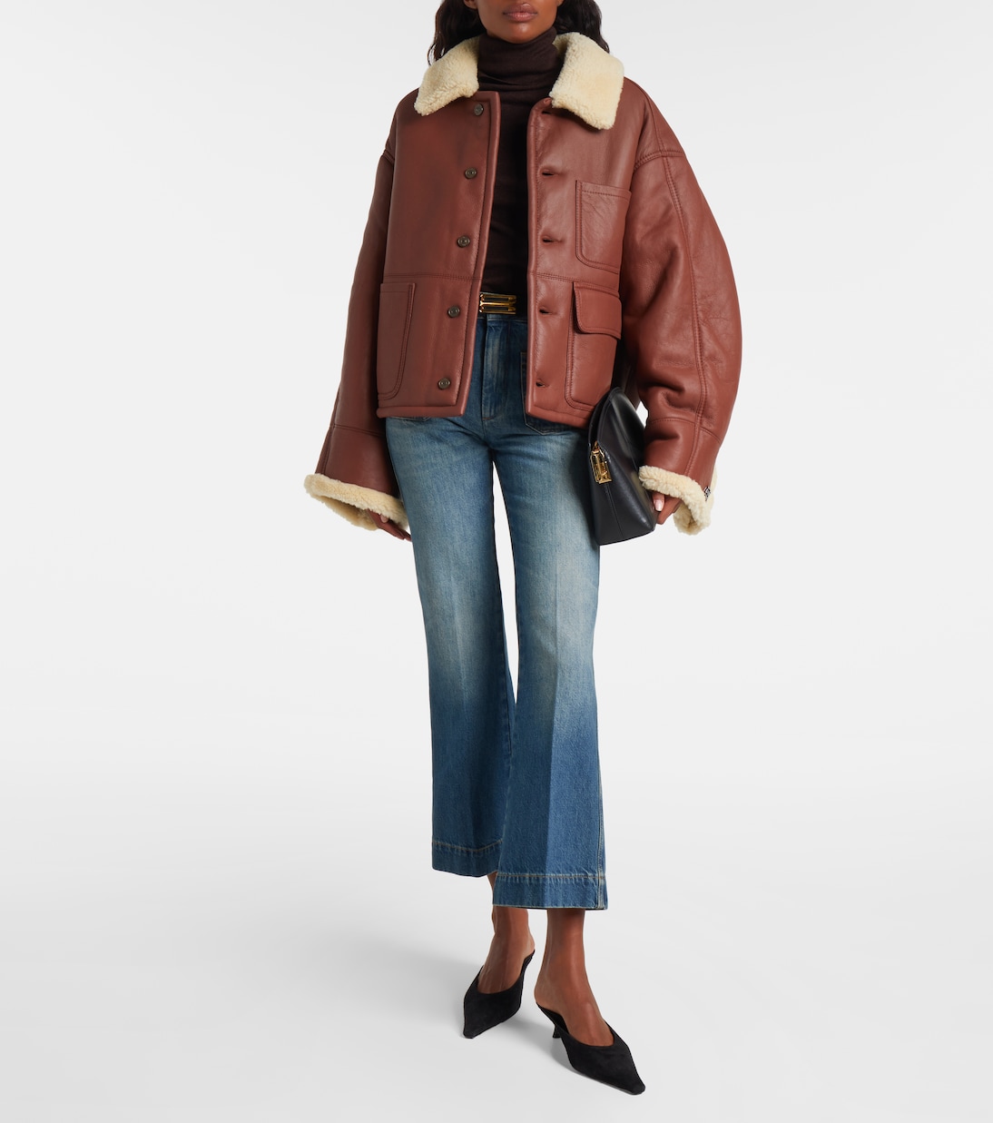 Lederjacke mit Shearling | Victoria Beckham