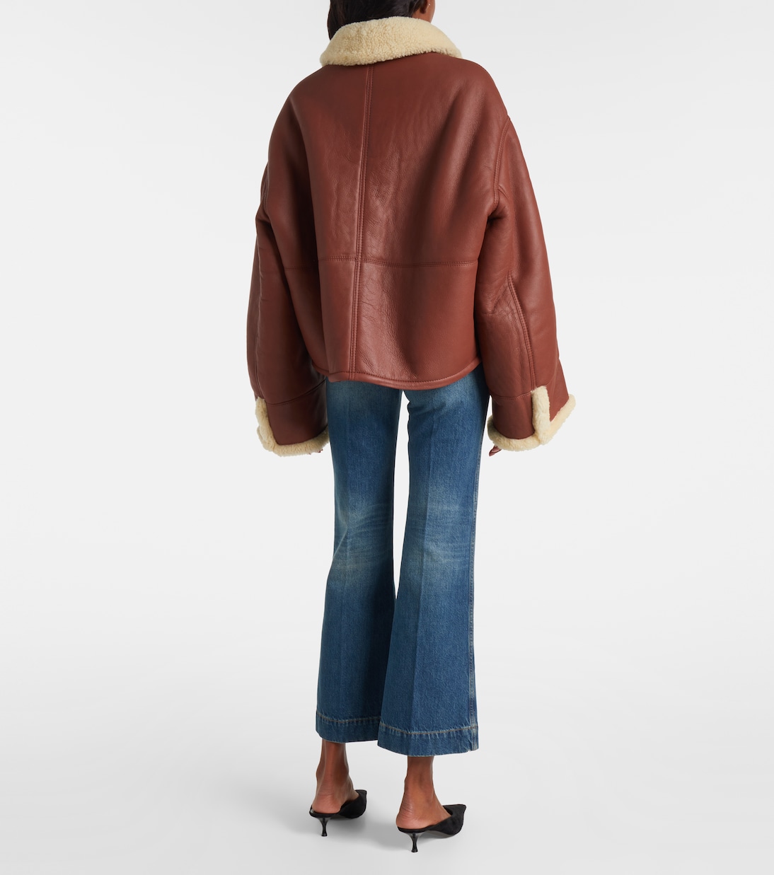 Lederjacke mit Shearling | Victoria Beckham
