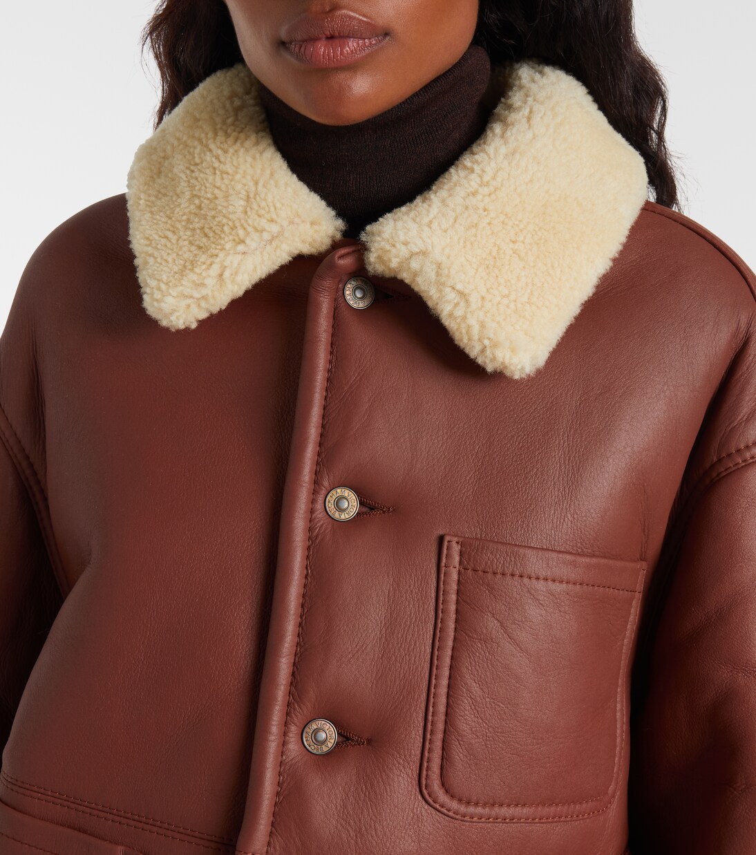 Lederjacke mit Shearling | Victoria Beckham