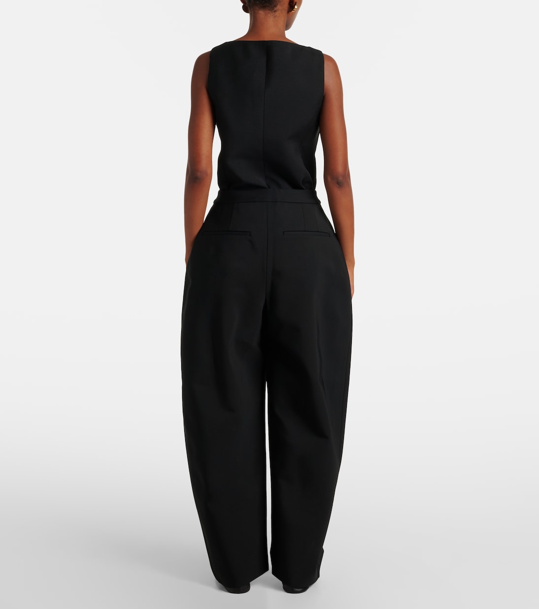 Pantalon barrel à taille haute en crêpe | Róhe