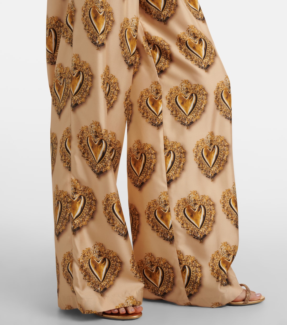 Printed high-rise silk palazzo pants | Dolce&Gabbana