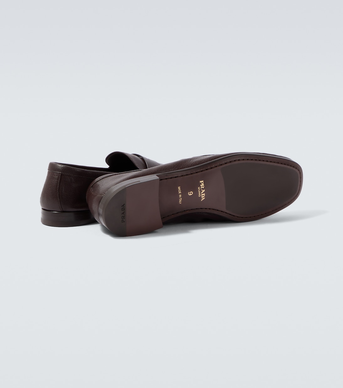Logo leather penny loafers | Prada