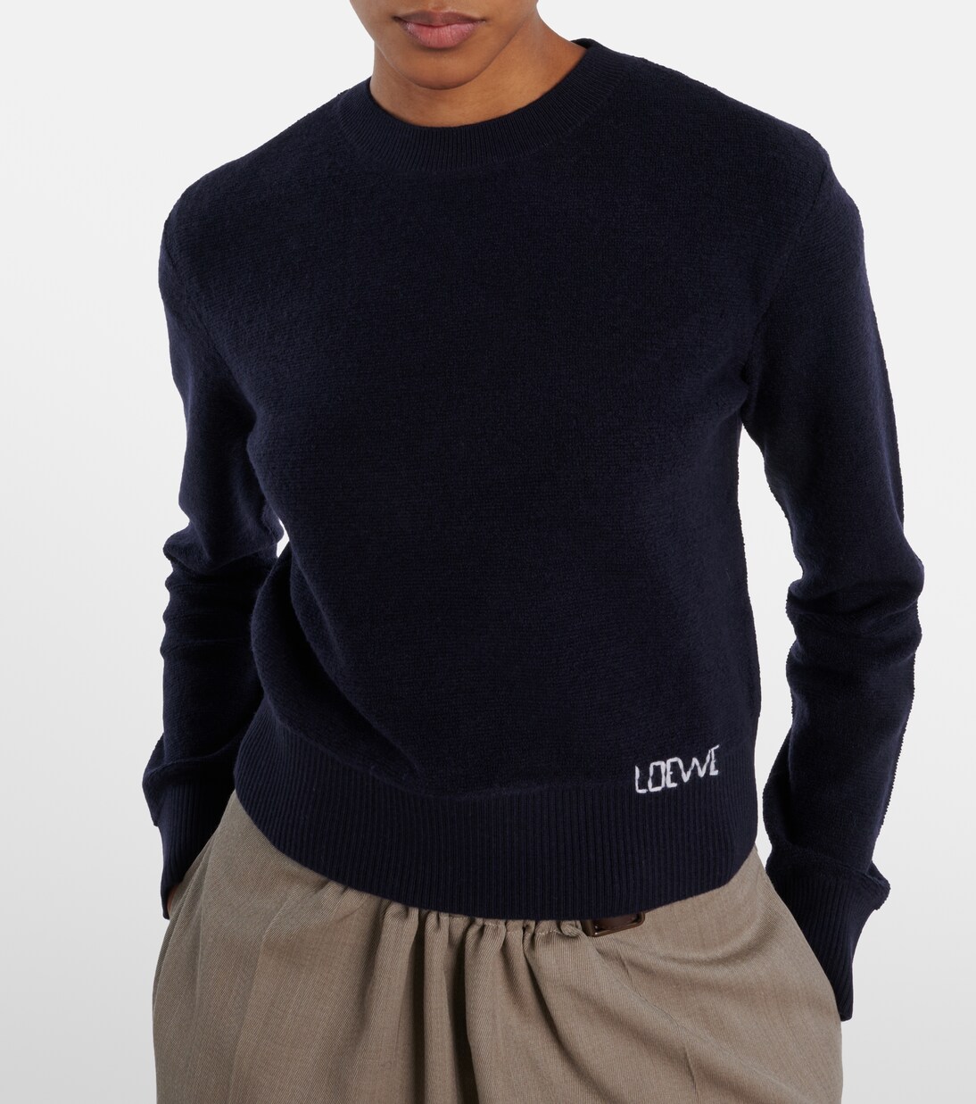 Pull brodé en laine à logo | Loewe